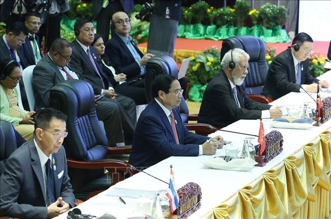 Thủ tướng Phạm Minh Chính tham dự và phát biểu tại Hội nghị cấp cao ASEAN-Hoa Kỳ lần thứ 12. Ảnh: Dương Giang - TTXVN Thủ tướng Phạm Minh Chính tham dự và phát biểu tại Hội nghị cấp cao ASEAN-Hoa Kỳ lần thứ 12. Ảnh: Dương Giang - TTXVN
