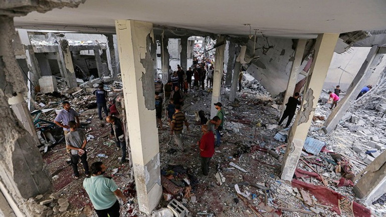 Cảnh đổ nát do xung đột Hamas-Israel tại Deir al-Balah, Dải Gaza. (Ảnh: THX/TTXVN) 1-2691-8311.jpg
