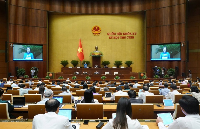 Quang cảnh phiên họp ngày 6-5 tại Kỳ họp thứ chín, Quốc hội khóa XV. anh-1.jpg