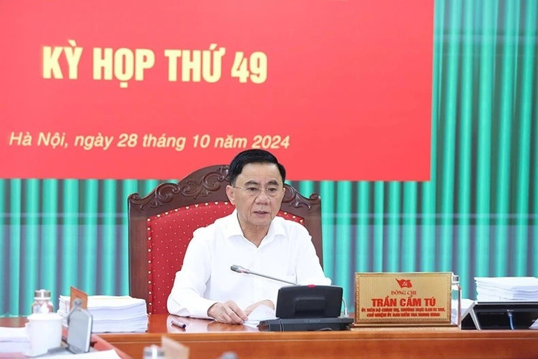 Đồng chí Trần Cẩm Tú, Ủy viên Bộ Chính trị, Thường trực Ban Bí thư, Chủ nhiệm Ủy ban Kiểm tra Trung ương chủ trì Kỳ họp. Đồng chí Trần Cẩm Tú, Ủy viên Bộ Chính trị, Thường trực Ban Bí thư, Chủ nhiệm Ủy ban Kiểm tra Trung ương chủ trì Kỳ họp.