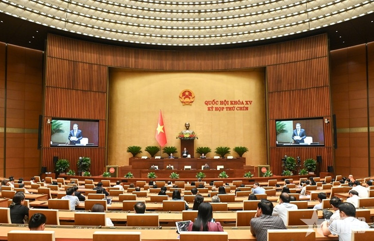 Quang cảnh một phiên họp tại Kỳ họp thứ chín, Quốc hội Khóa XV. Ảnh: TRỌNG HẢI 71.jpg