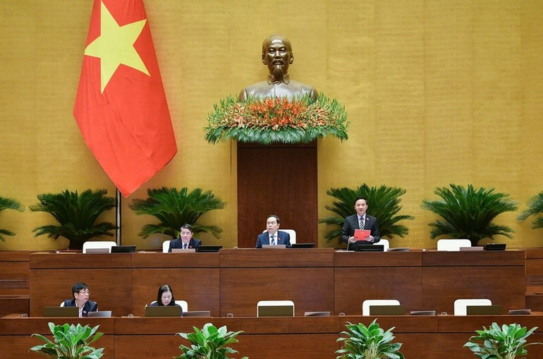 Phó Chủ tịch Quốc hội Nguyễn Khắc Định điều hành phiên thảo luận - Ảnh: VGP/LS Phó Chủ tịch Quốc hội Nguyễn Khắc Định điều hành phiên thảo luận - Ảnh: VGP/LS