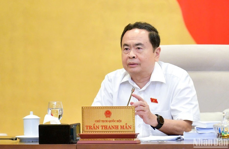 Chủ tịch Quốc hội Trần Thanh Mẫn phát biểu ý kiến. (Ảnh: DUY LINH) Chủ tịch Quốc hội Trần Thanh Mẫn phát biểu ý kiến. (Ảnh: DUY LINH)