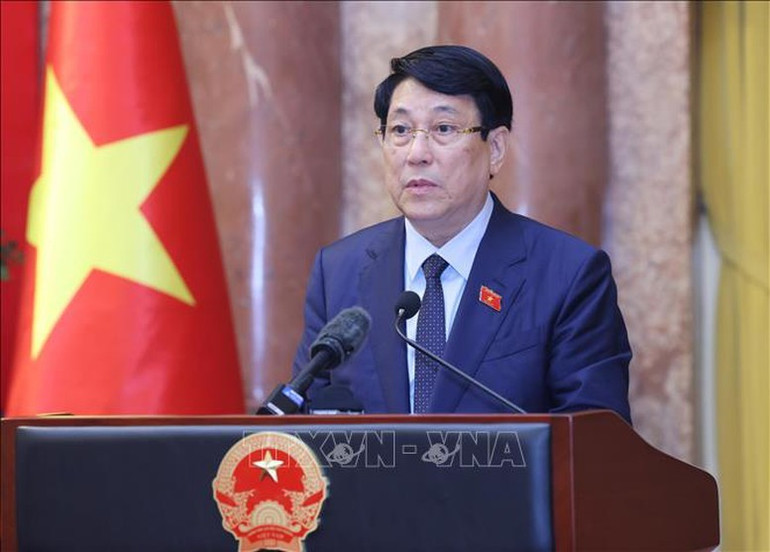 Chủ tịch nước Lương Cường phát biểu. Chủ tịch nước Lương Cường phát biểu.