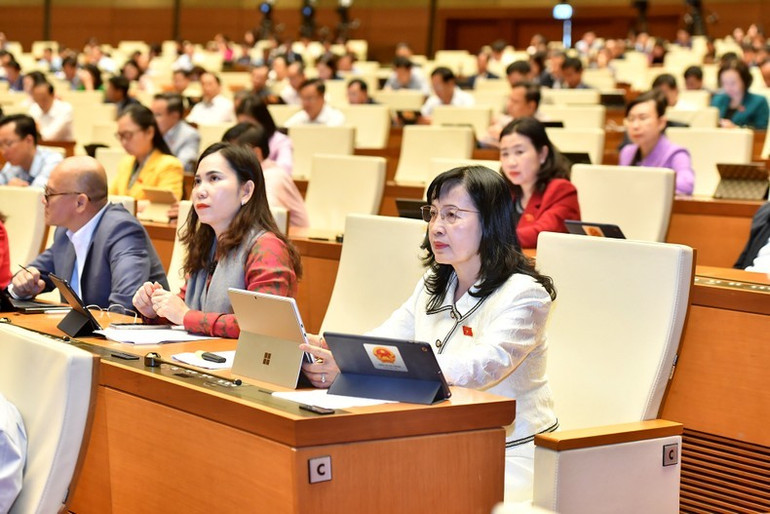 Các đại biểu dự phiên họp sáng 29/10. (Ảnh: ĐĂNG KHOA) Các đại biểu dự phiên họp sáng 29/10. (Ảnh: ĐĂNG KHOA)