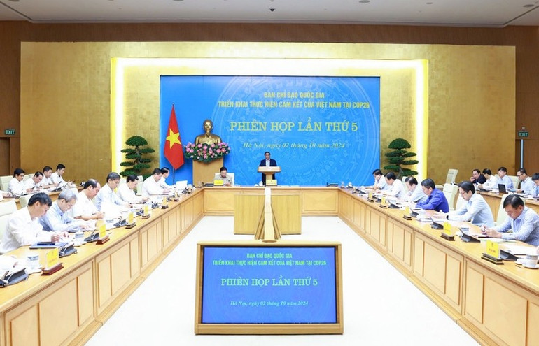 Thủ tướng Chính phủ yêu cầu các thành viên Ban Chỉ đạo tập trung đánh giá tình hình thực hiện các cam kết của Việt Nam tại COP26 - Ảnh: VGP Thủ tướng Chính phủ yêu cầu các thành viên Ban Chỉ đạo tập trung đánh giá tình hình thực hiện các cam kết của Việt Nam tại COP26 - Ảnh: VGP