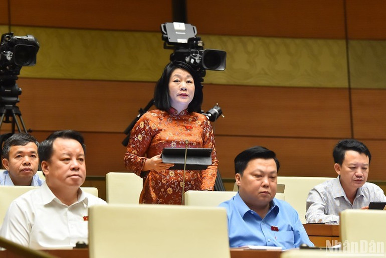 Đại biểu Nguyễn Thị Tuyết Nga (đoàn Quảng Bình). (Ảnh: THỦY NGUYÊN) Đại biểu Nguyễn Thị Tuyết Nga (đoàn Quảng Bình). (Ảnh: THỦY NGUYÊN)