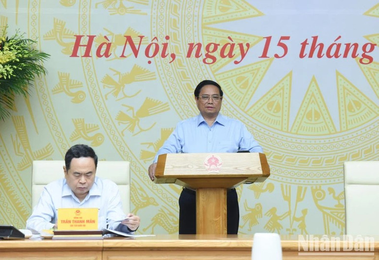 Thủ tướng Phạm Minh Chính phát biểu ý kiến tại Hội nghị. (Ảnh: Trần Hải) 78-1267.jpg