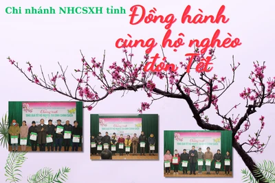 Chi nhánh NHCSXH tỉnh đồng hành cùng hộ nghèo đón Tết.