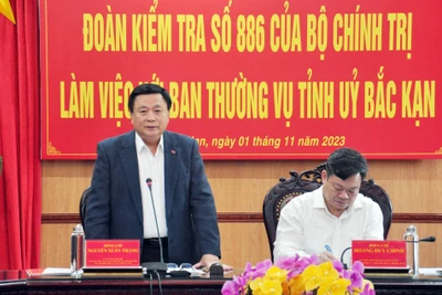 Đoàn Kiểm tra số 886 của Bộ Chính trị làm việc với Ban Thường vụ Tỉnh ủy Bắc Kạn 