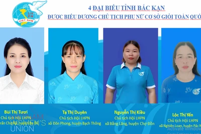 Bắc Kạn có 4 đại biểu được biểu dương Chủ tịch Hội phụ nữ cơ sở giỏi toàn quốc