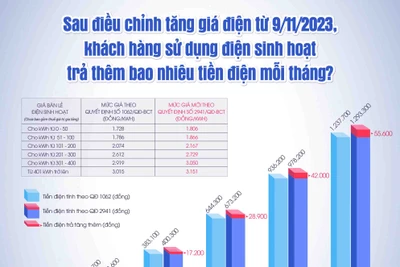  ĐIỀU CHỈNH GIÁ BÁN LẺ ĐIỆN BÌNH QUÂN TỪ NGÀY 09/11/2023