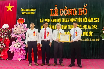 Công bố xã Lương Bằng đạt chuẩn nông thôn mới