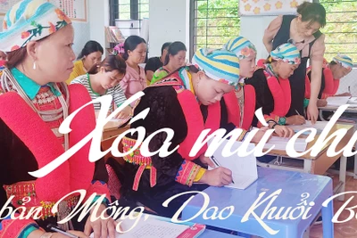 Xóa "mù chữ" ở bản Mông, Dao Khuổi Bốc