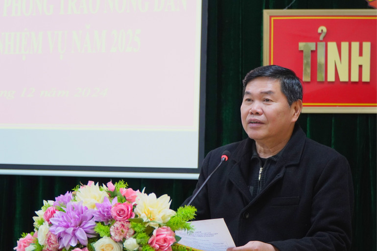 Đồng chí Ma Từ Đông Điền, Ủy viên Ban Thường vụ, Trưởng ban Dân vận Tỉnh ủy phát biểu tại hội nghị. 11-9771.jpg