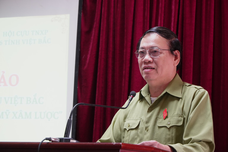 Ông Vũ Trọng Kim, Chủ tịch Hội Cựu TNXP Việt Nam phát biểu tại hội thảo. DSC04986.JPG