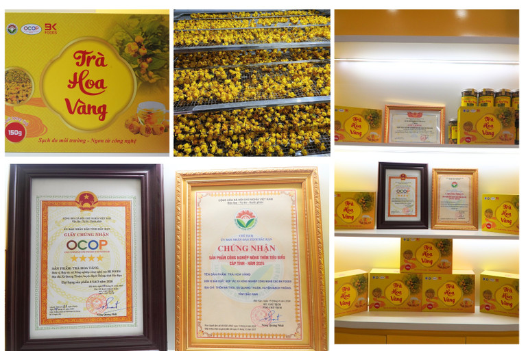Trà hoa vàng của HTX nông nghiệp công nghệ cao BK FOODS đạt được nhiều danh hiệu, khẳng định uy tín sản phẩm. 768.jpg