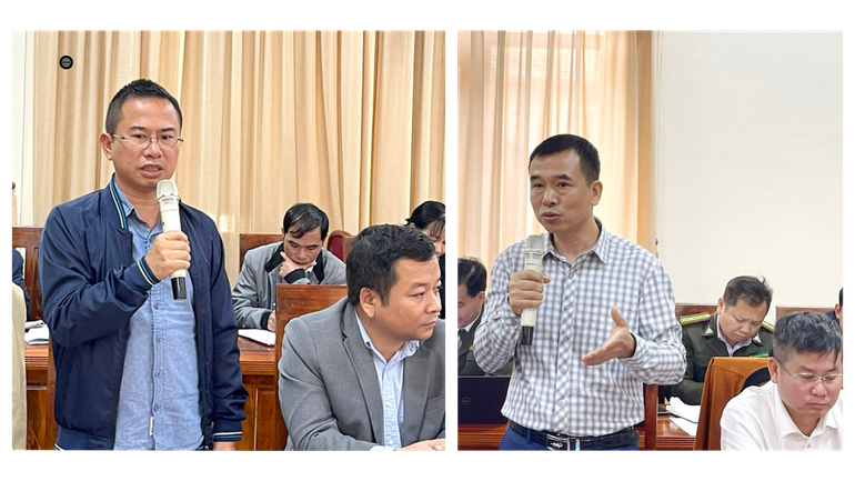 Đại diện Công ty TNHH Kẻ Gỗ và Công ty Cổ phần Bình Minh HP nêu một số khó khăn, đề xuất giải pháp với các ngành liên quan. phat-bieu.png