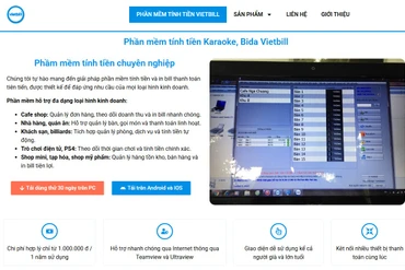 Phần mềm tính tiền Vietbill quản lý doanh thu tại phanmemtinhtienvietbill.com