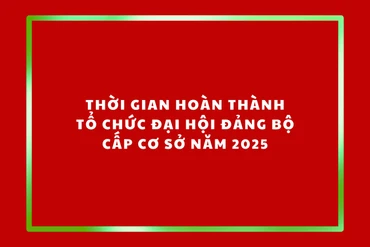 Thời gian hoàn thành tổ chức đại hội đảng bộ cấp cơ sở năm 2025