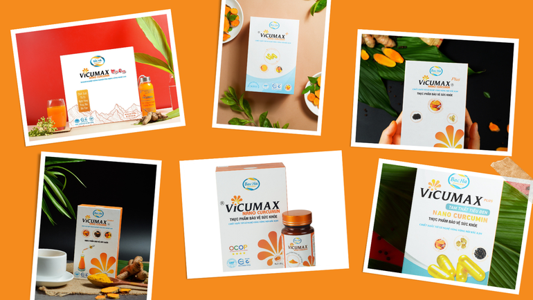 Bộ sản phẩm Vicumax Nano Cucurmin của Công ty Cổ phần công nghệ dược liệu Bắc Hà đạt sản phẩm công nghiệp nông thôn tiêu biểu cấp quốc gia năm 2023.