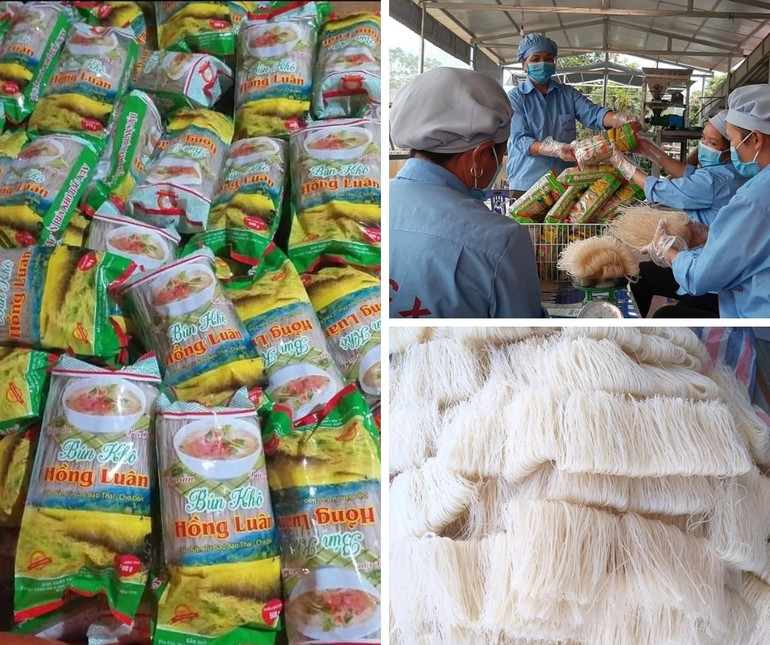 Sản phẩm Bún khô làm từ gạo Bao thai của HTX Hồng Luân (Chợ Đồn) được công nhận OCOP cấp tỉnh.