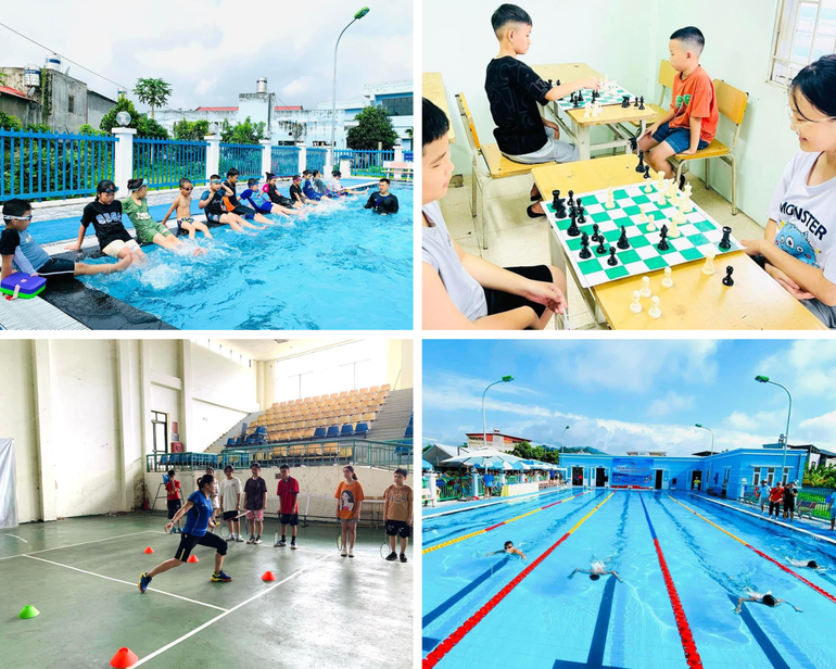 Trẻ em thành phố Bắc Kạn tham gia các lớp năng khiếu tại Trung tâm Hoạt động Thanh thiếu nhi tỉnh. Xanh dương và Màu kem Kế hoạch Du lịchKỳ nghỉ Ảnh ghép.png