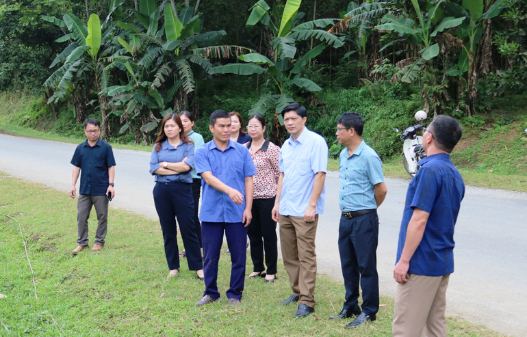 Đoàn giám sát kiểm tra diện tích đất công nằm trên đường 258B.