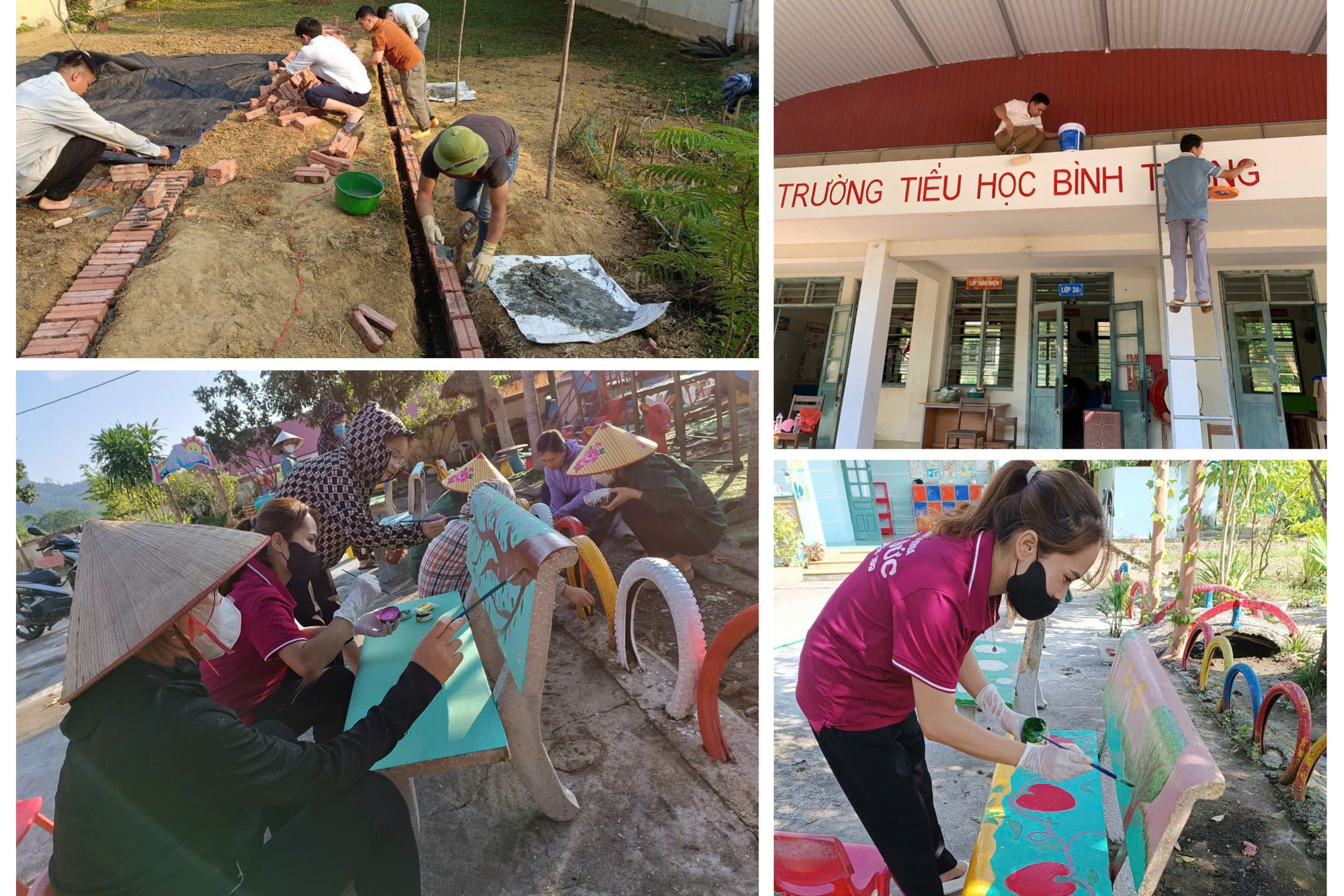Trang trí, dọn dẹp vệ sinh tại trường học xã Bình Trung (Chợ Đồn). ảnh 5.jpg