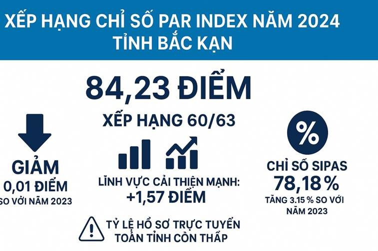 Năm 2024, Bắc Kạn xếp thứ 60 toàn quốc về chỉ số Par Index Năm 2024, Bắc Kạn xếp thứ 60 toàn quốc về chỉ số Par Index