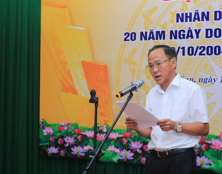 Ông Lê Thanh Hải, Chủ tịch Hiệp hội Doanh nghiệp tỉnh cảm ơn sự quan tâm của tỉnh đối với cộng đồng doanh nghiệp trong thời gian qua. d5699461465eff00a64f-7237.jpg