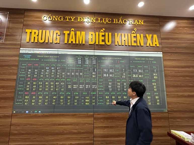 Trung tâm điều khiển xa là "đầu não" điều hành toàn bộ hệ thống lưới điện toàn tỉnh, do vậy các cán bộ ở đây luôn duy trì chế độ trực 24/7. img-7446.jpg