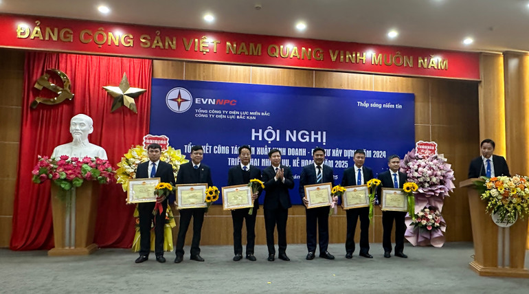 Lãnh đạo Tổng Công ty Điện lực miền Bắc khen thưởng các tập thể và cá nhân đạt thành tích xuất sắc năm 2024. img-7254.jpg