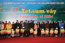 Đồng chí Phương Thị Thanh dự Chương trình “Tết sum vầy – Xuân chia sẻ 2024” tại Chợ Mới