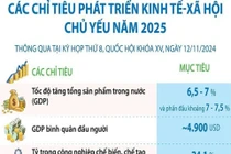 Các chỉ tiêu phát triển kinh tế-xã hội chủ yếu năm 2025