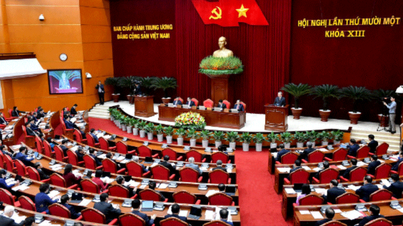 Sau Hội nghị Trung ương 11, khóa XIII, Bộ Chính trị, Ban Bí thư đã ban hành một số Kết luận về tập trung hoàn thành nhiệm vụ sắp xếp tổ chức bộ máy và đơn vị hành chính. (Ảnh: ĐĂNG KHOA) 431.gif