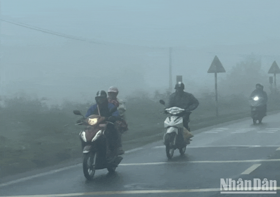 Đợt không khí lạnh này, nhiệt độ vùng núi cao có nơi dưới 20 độ C và có mưa. (Ảnh minh họa: Đ.T) 67.gif