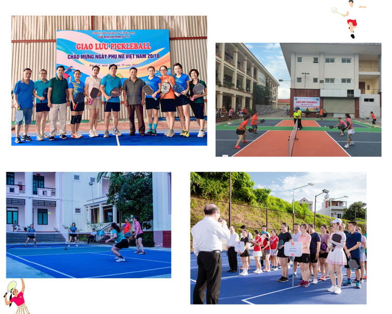 Công đoàn Văn phòng Sở Y tế Bắc Kạn, Liên đoàn Lao động TP. Bắc Kạn, Công đoàn Sở Nội vụ; Công đoàn Tòa án nhân dân tỉnh phối hợp với Công đoàn Viện Kiểm sát nhân dân tỉnh, Công an tỉnh tổ chức giao lưu Pickleball. pickleball-1-5658.jpg