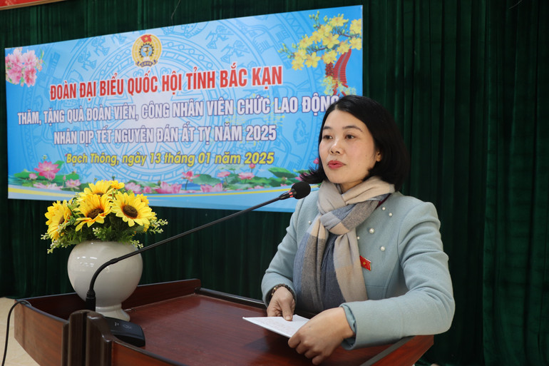 Đại biểu Quốc hội Nguyễn Thị Huế phát biểu chúc tết đoàn viên, CNVCLĐ. img-9378.jpg
