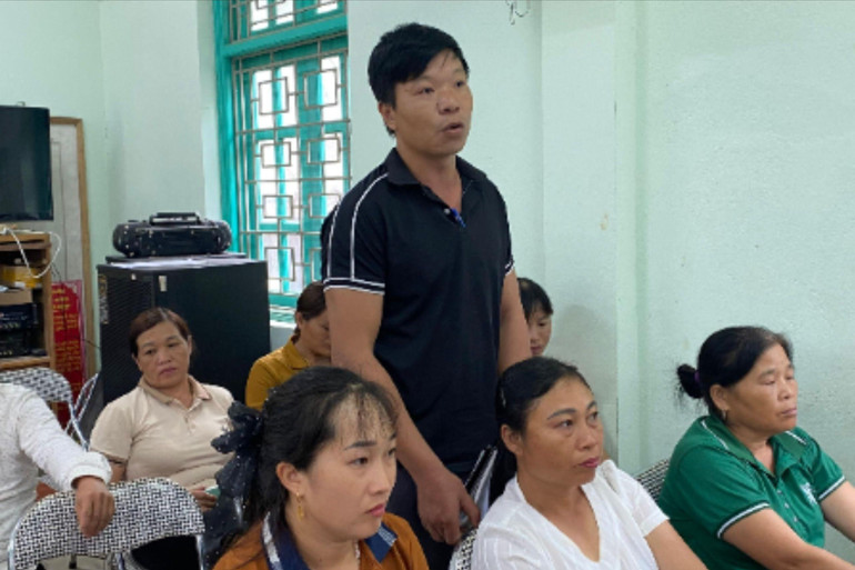 Cử tri xã Kim Hỷ phát biểu kiến nghị. cử tri.jpg