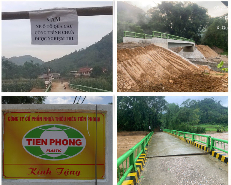 Cầu vừa được xây dựng chưa kịp bàn giao đưa vào sử dụng đã bị lũ cuốn trôi 1.jpg