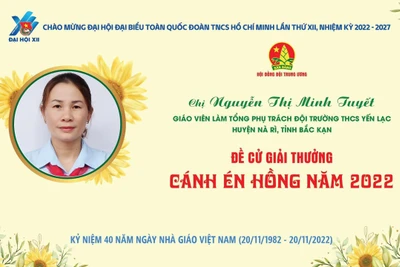 Tổng phụ trách Đội của Bắc Kạn đạt Giải Cánh én hồng năm 2022