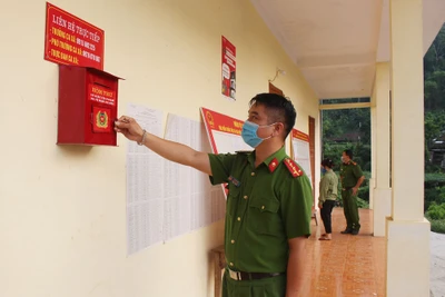 Công an huyện Ba Bể bảo đảm an ninh trật tự cho cuộc bầu cử