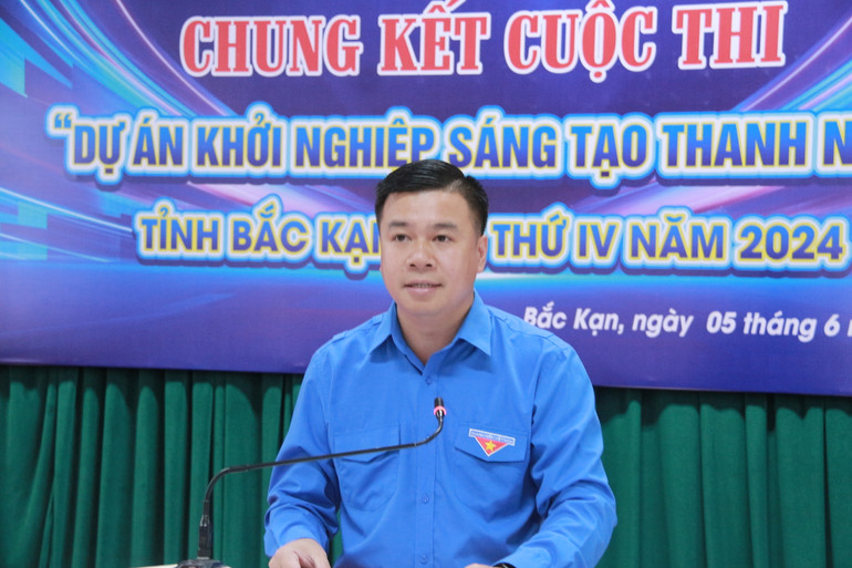 Anh Triệu Tiến Trình, Bí thư Tỉnh đoàn Bắc Kạn phát biểu khai mạc Cuộc thi. IMG_0029.JPG