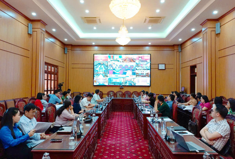 Đại biểu tham dự hội nghị tại điểm cầu trực tuyến tỉnh Bắc Kạn. z6594179098024-0b684b9417450a34202ebcb9628d71cc.jpg