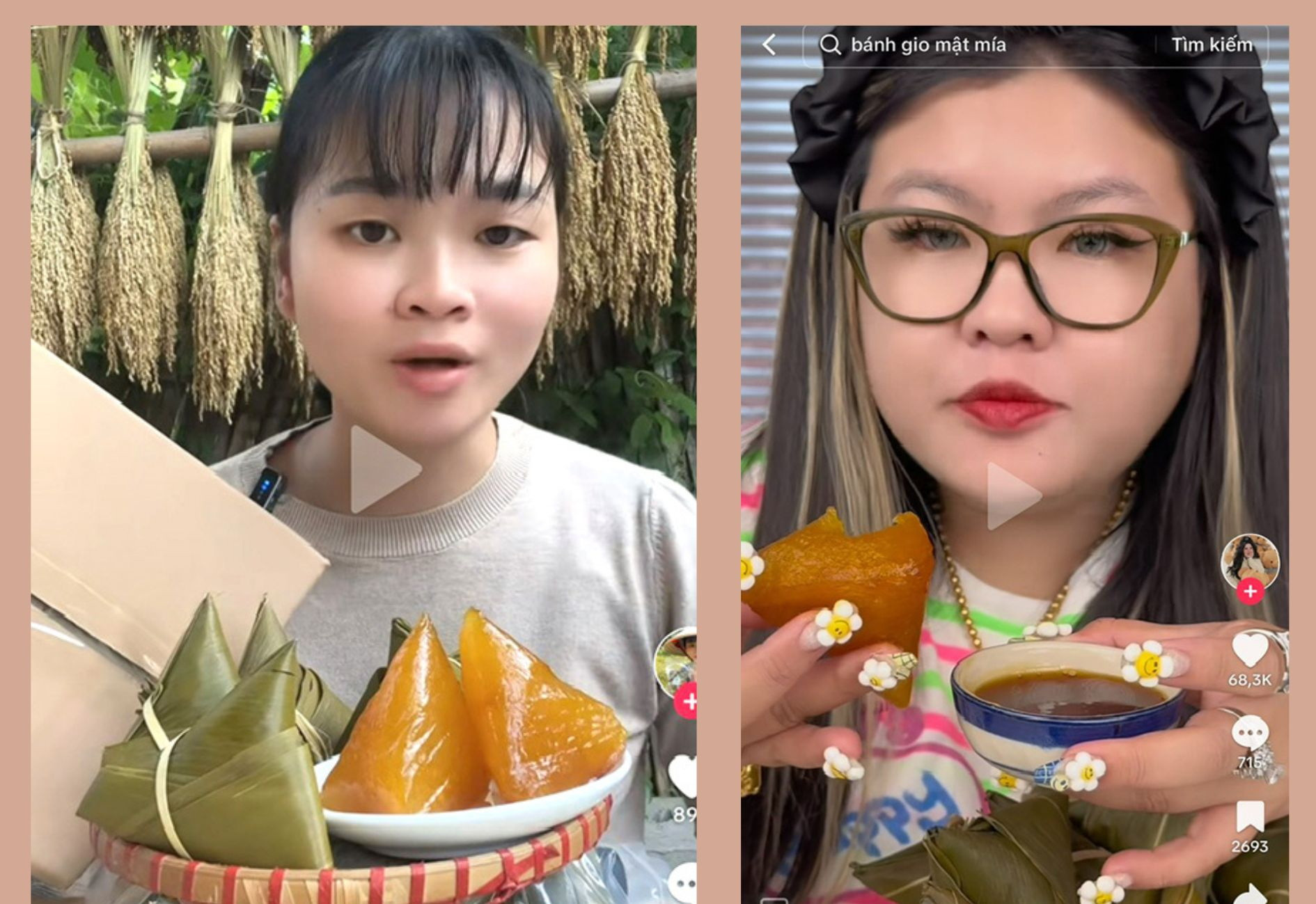 Nhiều bạn trẻ giới thiệu về bánh gio trên nền tảng xã hội TikTok.