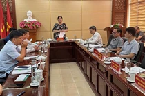 Đồng chí Hoàng Thu Trang, Phó Chủ tịch UBND tỉnh, Trưởng Ban đại diện HĐQT NHCSXH tỉnh phát biểu chỉ đạo.