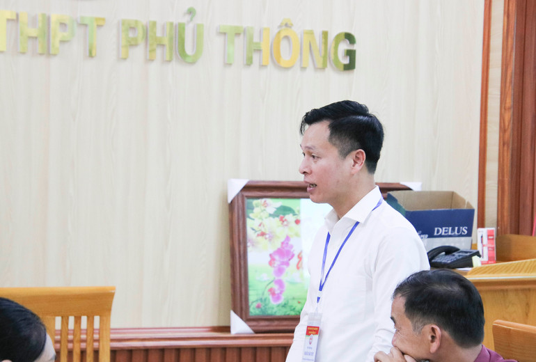 Ông Nghiêm Văn Thép, Phó Giám đốc Sở Giao thông vận tải, Phó Trưởng ban Chỉ đạo kỳ thi tốt nghiệp THPT năm 2024 phát biểu tại buổi kiểm tra. KT BT2.jpg