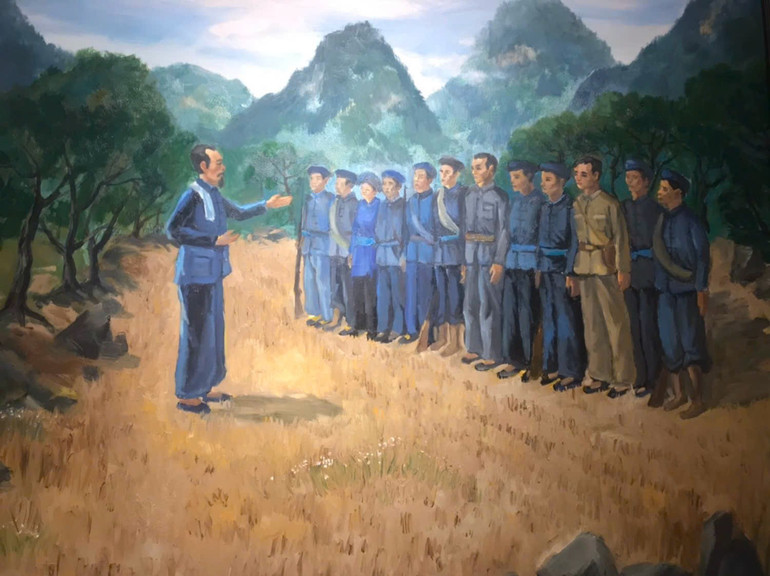 Lễ thành lập Đội du kích Pác Bó. - Tranh tư liệu tranh-ve.jpg